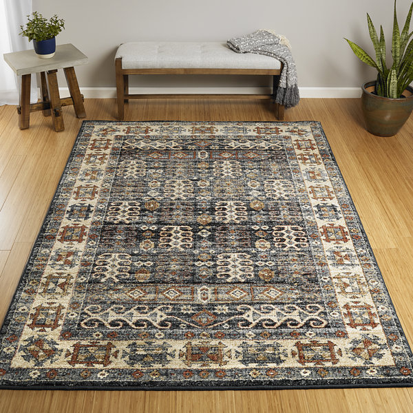 Astoria Grand Whittington Power Loom Performance Blue Rug Wayfair